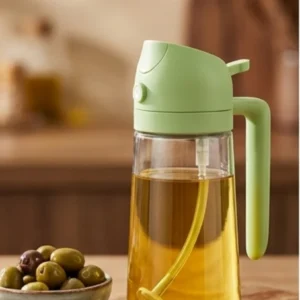 2-in-1 Glass Oil Dispenser & Sprayer | 500ml Eco-Friendly Kitchen Oil Bottle